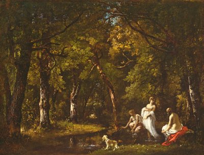 Bañistas junto a un arroyo en el bosque, 1859 de Narcisse Virgile Diaz de la Peña